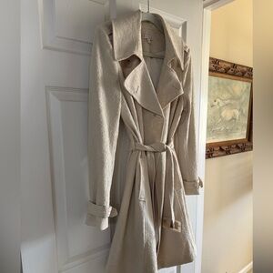 Eva Mendez ivory lace trench coat size M